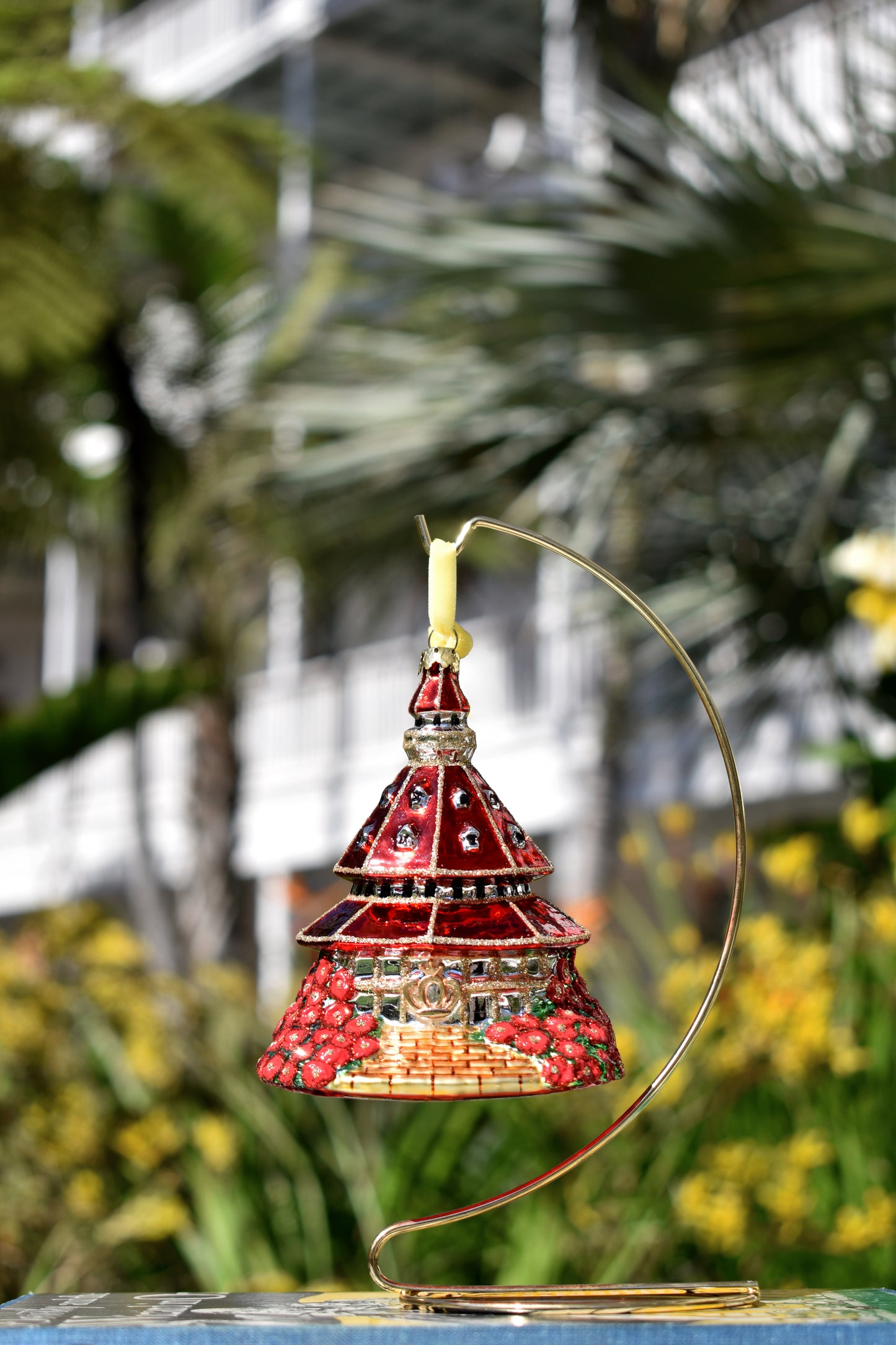 Hotel del Coronado ornament hanging from a hook