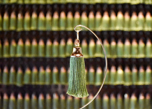 Victorian Green Front Desk Tassel Keychain