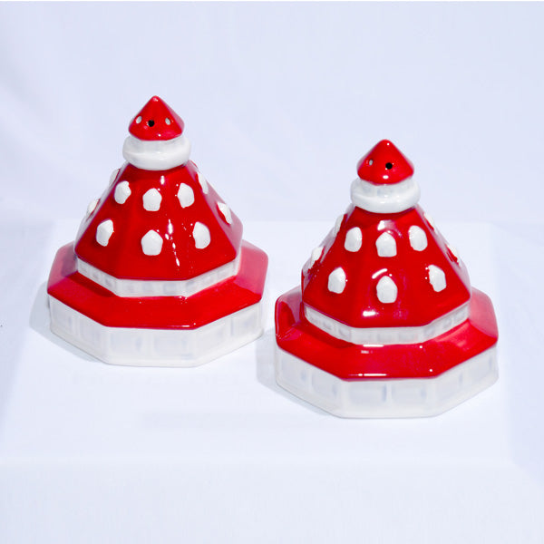 Ceramic Hotel del Coronado shaped salt and pepper shakers